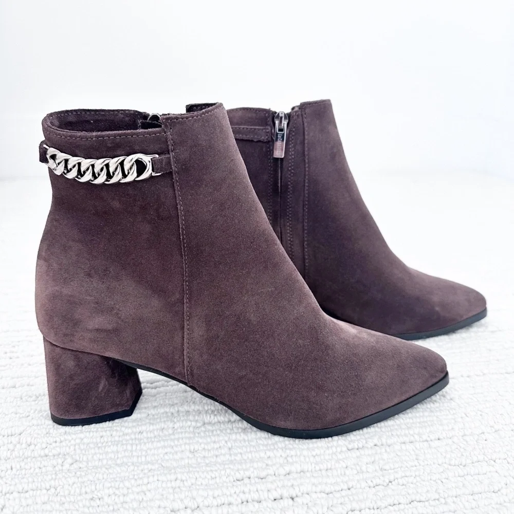 LA CANADIENNE NWOB Andrea Women’s 8.5 Chocolate Brown Boots Suede Autumnal Corp